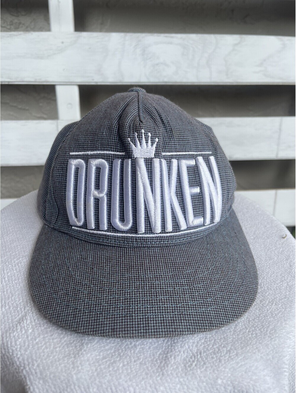 DRUNKEN  Gray Flat Brim Snap Back Hip Hop Baseball Hat Cap Premier.